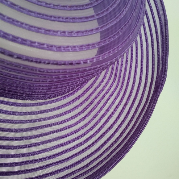 🦋🦋 Vintage purple sun hat beach hat garden party - Picture 6 of 8